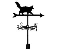 Girouette en forme de chat noir - Indicateur de direction - Instrument de mesure - Installation de toit - Girouette - Scène de ferme - Accessoires de décoration de jardin - Chat ~d