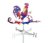 Girouette en forme de coq de loup pour l'extérieur | Girouette | Décoration météo 65 x 36 cm en métal rustique pour toit de ferme, cour, ferme, abri de jardin, décoration de jardin