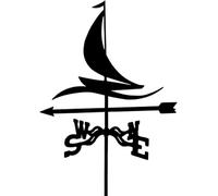 Girouette en forme de flèche avec motif de flèche, bateau à voile, verre à vin rouge, agriculteur et cheval, silhouette de chat, oiseau, indicateur de direction du vent, outil de mesure professionnel