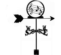 Girouette en Forme de Note de Musique, décoration de Toit, indicateur de Direction du Vent, Support métallique pour Jardin extérieur (Style 1) (Style 1)