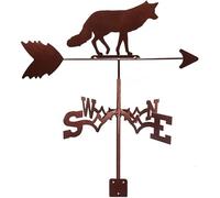 Girouette en forme de silhouette de renard sauvage avec indicateur de direction du vent en acier inoxydable avec revêtement pour décoration extérieure d'animaux