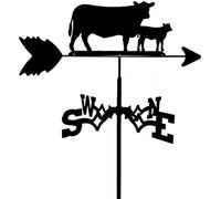 Girouette en forme de silhouette de vache et de veau - Décoration en acier inoxydable de style antique
