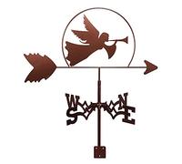 Girouette en métal avec Figurine d'ange, indicateur de Direction du Vent Pratique en Fer, Outils de Mesure, scène de Ferme Vintage, Ornements artisanaux de extérieur pour la Maison