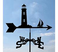 Girouette en métal avec grue de chasseur, phare, cheval sauvage, loup, piquet de jardin, outil de mesure professionnel, support de toit facile à utiliser