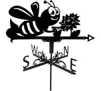 Girouette en métal avec indicateur de direction du vent - Piquet de jardin - Outil de mesure - Abeille