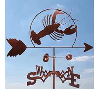 Girouette en métal avec silhouette d'animal - Support de toit - Indicateur de direction du vent - Scène de ferme - Outil de mesure - Homard