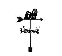 Girouette en métal Creuse en Forme d'animal, décorative pour Jardin, Ferme, Toit, extérieur, avec Support décoratif pour Chien Noir, Facile à Utiliser, Caniche Toypoodle (Chien Bichon Havanais)