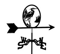 Girouette en métal en forme d'animal - Décoration de jardin - Grue à couronne rouge indiquant la direction du vent - Scène de ferme - Décoration d'intérieur et d'extérieur