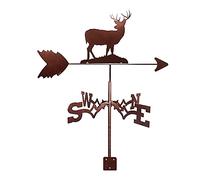 Girouette en métal en forme de cerf en acier inoxydable durable rétro avec indicateur de direction du vent - Scène de ferme - Outils de mesure (B)