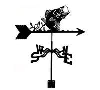 Girouette en métal en Forme de Poisson avec indicateur de Direction du Vent avec Montage sur Le Toit, décorations de girouette de pour extérieur, Ferme, Cour, belvédère, Outil de Mesure