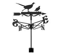 Girouette en métal exquise en forme d'animal vintage noir avec indicateur de direction du vent pour extérieur, jardin, toit, pagaie, décoration de girouette, faisan et perdrix