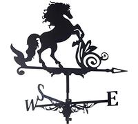 Girouette en métal Fer girouette rétro en Fonte Cheval girouette Patio Cour Ornement décoration pour Support de clôture décorations de de Toit extérieur