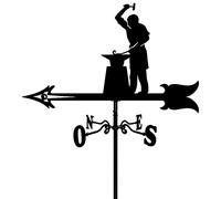 Girouette en métal, girouette de Sculpture de Figure avec décorations d'indicateur de Direction du Vent de Toit de Montage sur Le Toit pour Le belvédère de de Cour de Ferme extérieure, A, 35X50CM