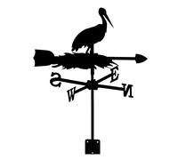 Girouette en métal Girouette en Fer avec Support de Montage Girouette Décoration Animale Indicateur de Direction du Vent Outil de Mesure de Direction Est Sud-Ouest Nord