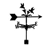 Girouette en métal inoxydable de style vintage, outils de mesure, girouette indicateur de direction du vent pour cour, jardin, architecture, décoration de toit (couleur : Turquie) (oiseau et fleur)