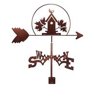 Girouette en métal, Maison d'oiseau girouette en Acier Inoxydable indicateur de Direction du Vent pour la décoration extérieure de de Toit en Fer extérieur Facile à Utiliser à Installer