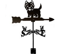 Girouette en métal, Outil de Mesure du Vent, indicateur Direction Acier Inoxydable, Ornement Jardin/terrasse - West Highland Terrier
