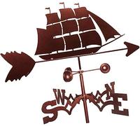 Girouette en métal vintage Viking Bateau Pirate Indicateur de direction Extérieur Cour Jardin Toit Paddock Décoration Artisanat