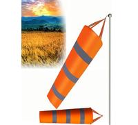 Girouette en Nylon, Paquet de 2 Manches à air réfléchissantes Multicolores 31,5-78,8 Pouces avec Tige en Acier Inoxydable(Orange,Rod 2m-78.8")