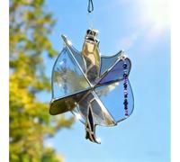 Girouette en Vitrail Faite Main, Motif Roi Dansant, Décoration Bohème Suspendue, Attrape-lumière Vintage Et Dynamique, pour Fenêtre, Jardin, Porche, 15 X 15 Cm