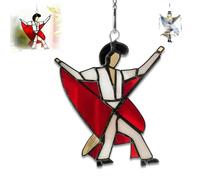 Girouette en Vitrail Inspirée d'une Danseuse, Attrape-Soleil en Acrylique, Décoration Suspendue Bohème Colorée pour Intérieur Et Extérieur, Idéale pour Fenêtre, Jardin Ou Véranda(Red)