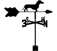 Girouette exquise pour chien en acier inoxydable Teckel avec indicateur de direction du vent rétro - Outil de mesure pour la ferme