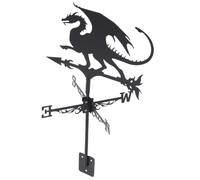 Girouette Extérieure Dragon, Fer Noir, Indication du Vent, Jardin