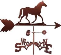 Girouette familiale en Forme de Cheval avec Fixation sur Toit, indicateur décoratif Direction du Temps, Acier Inoxydable, pour Maison, Grange ou Jardin.