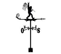 Girouette familiale en métal, Style Traditionnel, décorative et Vintage, Noire, pour l'indicateur de Direction la Mesure du Vent extérieur (Jardin, Toit, enclos).