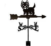 Girouette familiale exquise en métal, extérieure Acier Inoxydable, indicateur de Direction et Vitesse du Vent pour Jardin, Ferme, tonnelle - Motif Chien