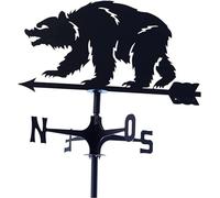Girouette familiale exquise en métal, extérieure Acier Inoxydable, indicateur de Direction et Vitesse du Vent pour Jardin, Ferme, tonnelle - Ours