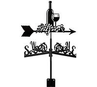 Girouette familiale exquise en métal, Ornement de d'extérieur Acier Inoxydable, indicateur Direction et Vitesse du Vent, Ferme, Jardin C (A)