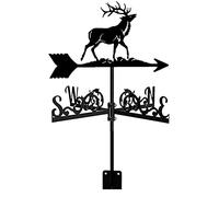 Girouette familiale exquise en métal, Ornement de d'extérieur Acier Inoxydable, indicateur Direction et Vitesse du Vent, pour Ferme, Jardin C (D)