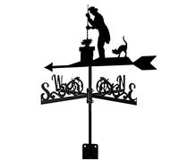 Girouette familiale exquise en métal, Ornement de d'extérieur Acier Inoxydable, indicateur Direction et Vitesse du Vent, pour Ferme, Cour ou Jardin C (E)
