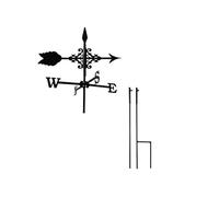 Girouette Flèche petit modèle + Mât à planter