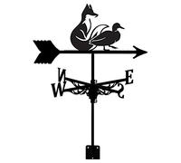 Girouette, girouette décorative en forme d'animaux de ferme, piquet de jardin, girouette, indicateur de direction du vent pour toit de cour (renard et canard)