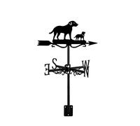 Girouette, Girouette en métal noir for chien, chiot et chat, indicateur de direction du vent, instrument de mesure, installation sur le toit, girouette, scène de ferme, accessoires de décoration de ja