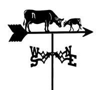Girouette, girouette pour indicateur de direction du vent - Outil de mesure vintage en métal pour ferme, maison, extérieur, jardin (vache)