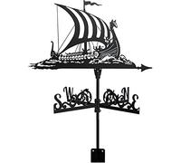 Girouette, girouette rétro en Forme de Bateau à Voile, Bateau de pêche, Bateau Pirate, girouette, Piquet de Jardin, girouette en Acier Inoxydable