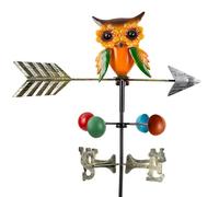Girouette Hibou avec Piquet à 3 Dents, décoration de Jardin créative en métal, indicateur de Direction du Vent for Cour extérieure pour Pelouse, Cour