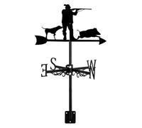 Girouette Hunter & Dog avec Support de Toit, indicateur de Direction du Vent for Ferme, Cour, Chasseur, Chasse, Jardin, décorations en métal, Chasseur(Hunter Hunting)