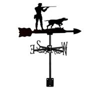 Girouette Hunter & Dog avec Support de Toit, indicateur de Direction du Vent for Ferme, Cour, Chasseur, Chasse, Jardin, décorations en métal, Chasseur(Chaser)