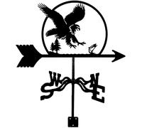 Girouette Indicateur de Direction du Vent Girouette en Acier Inoxydable Résistant à la Alpaga Aigle Poisson Cheval Terres Agricoles Outil de Mesure avec Support de Montage,A