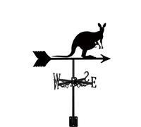 Girouette kangourou pour jardin, cour, pelouse, ferme, ornement noir vintage en métal noir