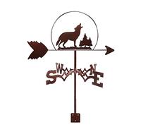 Girouette Loup Hurlant dans la girouette Sauvage avec flèche girouette en Acier Inoxydable Outils de Mesure indicateur de Direction Piquet de décor Artistique avec revêtement antirouille