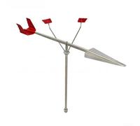 Girouette marine en acier inoxydable 304 pour yacht bateau, pour indicateur précis de direction du vent, résistant aux intempéries, matériel de voile en plein air, rouge