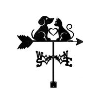 Girouette Mignon Chat Chien Art décor en Acier Inoxydable girouette Outils de Mesure girouette indicateur de Direction pour Les décorations extérieures de tonnelle de de Cour de Ferme