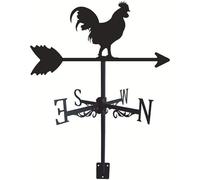 Girouette pour décoration de jardin - Coq en fer indicateur de direction du vent pour la maison et les abris de ferme