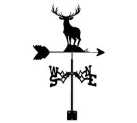 Girouette rétro avec indicateur de direction du vent - En forme de cerf - Ornements d'extérieur - Décoration de ferme, jardin, pelouse (D)