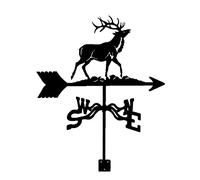 Girouette rétro avec indicateur de direction du vent - En forme de cerf - Ornements extérieurs - Ferme, jardin, pelouse (E)